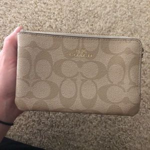 Coach double zip wristlet